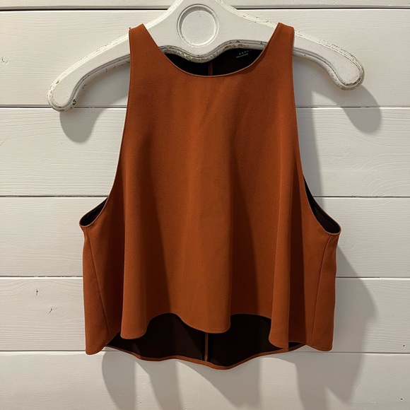 Zara Tops - ZARA WOMAN – Rust orange sleeveless crop top, size M.